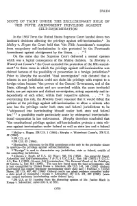 Scope of Taint Under the Exclusionary Rule of the Fifth Amendment Privilege Against Self-Incrimination