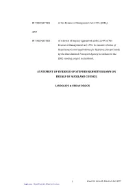 Statement of Evidence of Stephen Kenneth Brown on Behalf of Auckland Council