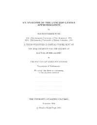 An Analysis of the Lanczos Gamma Approximation