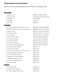 List of Judgments by Diocese