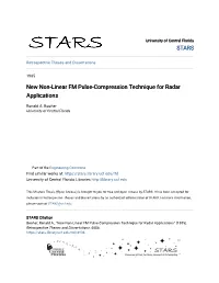New Non-Linear FM Pulse-Compression Technique for Radar Applications