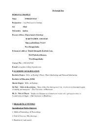 SURAJIT DAS Designation :Asst.Professor in Zoology
