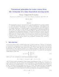 Variational Principles for Water Waves from the Viewpoint of a Time-Dependent Moving Mesh