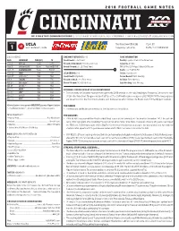 2018 Football Game Notes