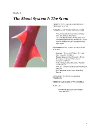 Chapter 5: the Shoot System I: the Stem