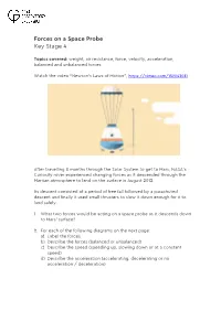 Forces on a Space Probe Key Stage 4