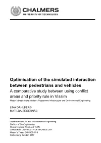 Optimisation of the Simulated Interaction Between Pedestrians and Vehicles