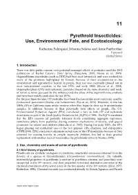 Pyrethroid Insecticides: Use, Environmental Fate, and Ecotoxicology