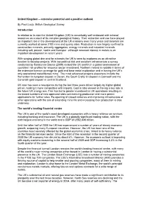 United Kingdom – Extensive Potential and a Positive Outlook by Paul Lusty, British Geological Survey Introduction in Relation