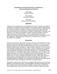 229 Dispositional and Situational Factors As Predictors of Impression