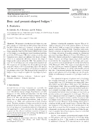 Box-And Peanut-Shaped Bulges: I. Statistics