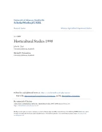 Horticultural Studies 1998 John R