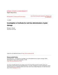 Investigation of Methods for Real Time Determination of Grain Damage