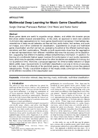 Multimodal Deep Learning for Music Genre Classification