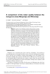 A Comparison of the Water Quality Between the Mangrove Areas Mulyorejo and Wonorejo