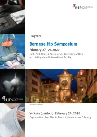 Bernese Hip Symposium February 27–29, 2020 Host: Prof
