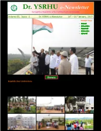 Dr. YSRHU E-Newsletter Fortnightly E-Newsletter of Dr.Y.S.R.Horticultural University