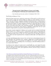 Message to the Faithful on Euthanasia and Assisted Suicide