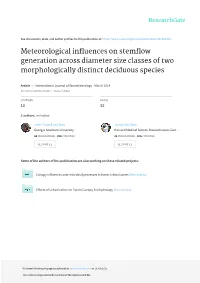 Meteorological Influences on Stemflow Generation Across Diameter Size Classes of Two Morphologically Distinct Deciduous Species