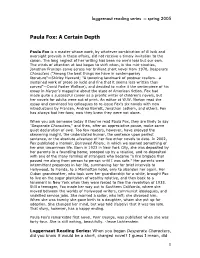 Paula Fox: a Certain Depth