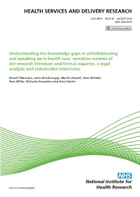 Understanding the Knowledge Gaps in Whistleblowing and Speaking up In