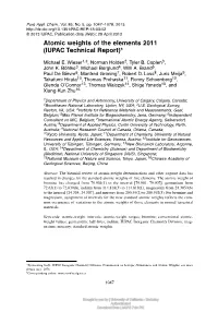 Atomic Weights of the Elements 2011 (IUPAC Technical Report)*