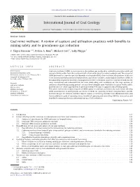 Coal Mine Methane: a Review of Capture and Utilization Practices with Beneﬁts to Mining Safety and to Greenhouse Gas Reduction