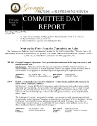 Daily Report for March 24, 2021 Next on the Floor