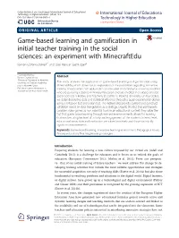 Game-Based Learning and Gamification in Initial