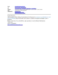 Good Afternoon, Attached Please Find a Letter of Nomination to The