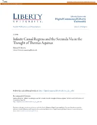 Infinite Causal Regress and the Secunda Via in the Thought of Thomas Aquinas Edward N