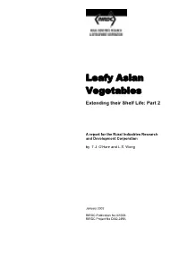 Leafy Asian Vegetables Extending Their Shelf Life: Part 2