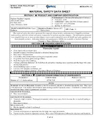 Material Safety Data Sheet