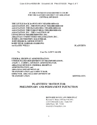 Plaintiffs' Motion for Preliminary and Permanent