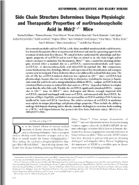 Side Chain Structure Determines Unique Physiologic And