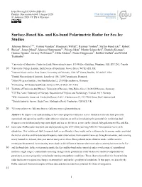 Surface-Based Ku- and Ka-Band Polarimetric Radar for Sea Ice Studies