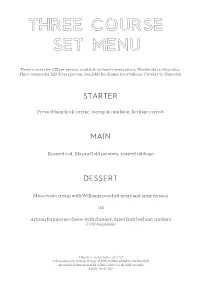 Three Course Set Menu