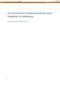 An Inventory of Community-Led Recovery Initiatives in Canterbury