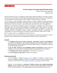 An Offer of Support for Campaigns Against US Police Violence Forensic Architecture and Bellingcat September 2020 Forensic