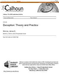 Deception: Theory and Practice