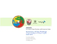 FNFNES Summary of Key Findings for Eight Assembly of First Nations