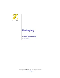 Packaging Product Specification