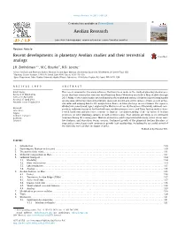 Recent Developments in Planetary Aeolian Studies and Their Terrestrial Analogs ⇑ J.R