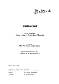 Social Network Analysis in Dbpedia