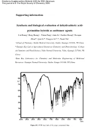 Supporting Information Synthesis and Biological Evaluation Of