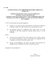 Updating of Specification of Names Of