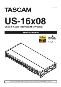 US-16X08 Reference Manual