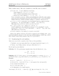 1.1 Constructing the Real Numbers