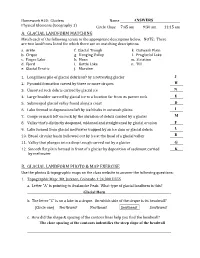 A. Glacial Landform Matching B. Glacial Landform Photo & Map Exercise