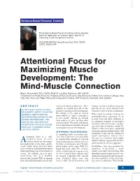 Attentional Focus for Maximizing Muscle Development: the Mind-Muscle Connection
